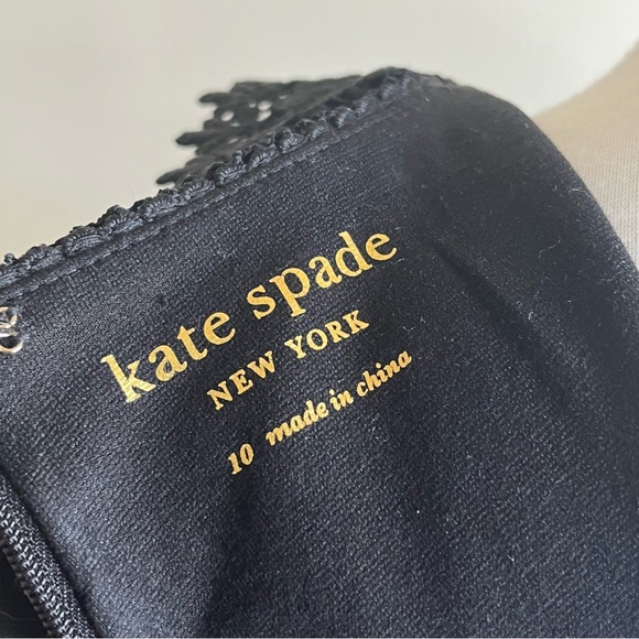 Kate Spade Lace Collar Ponte Black Sleeveless Mini Dress - Picture 7 of 8